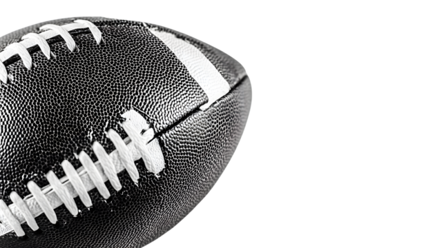 American Football Ball Isolated on Transparent Background for Sports and Team Concepts.