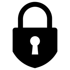 lock silhouette vector isolated on white background