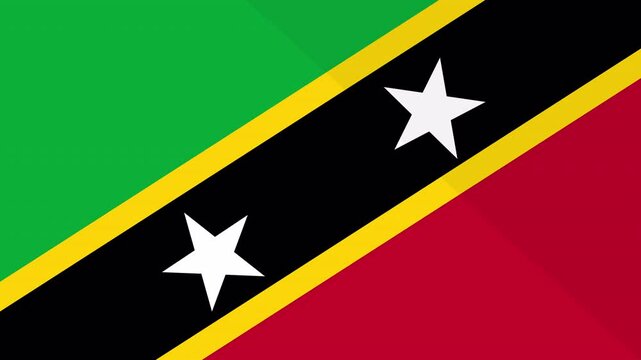 Animation of the appearance and disappearance of a flat flag 2D Saint Kitts and Nevis