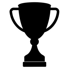 black trophy silhouette vector isolated on white background