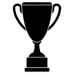 black trophy silhouette vector isolated on white background