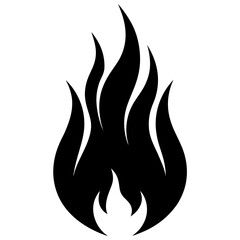 fire flame silhouette vector isolated on white background