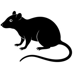 Rat silhouette vector isolated on white background