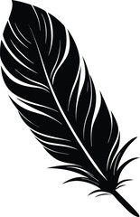 Obraz premium feather silhouette on white background.