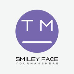 initial monogram for Smiley face logo with circle style design.