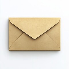 A tan envelope is displayed isolated on white background