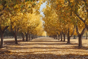 Amber Forest Dreams in Autumn Light