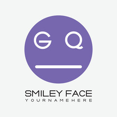 initial monogram for Smiley face logo with circle style design.