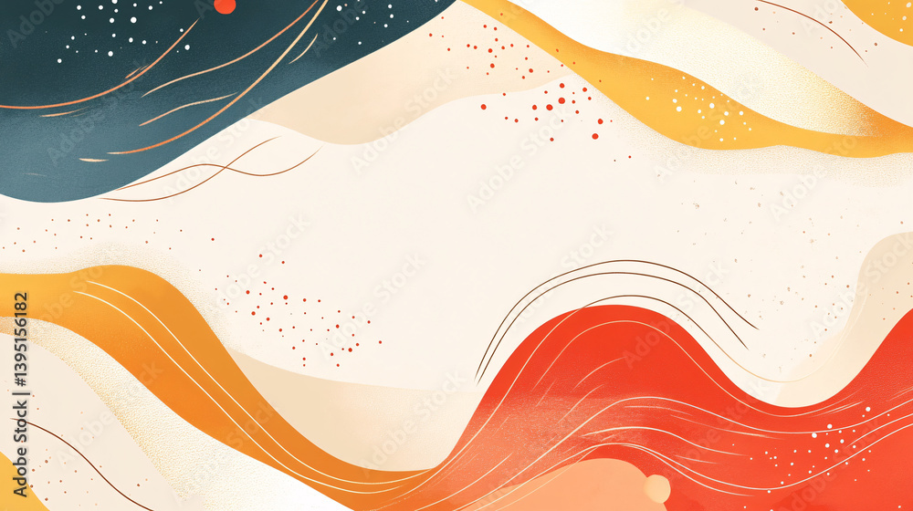 Canvas Prints abstract artwork displays colorful shapes and flowing organic forms