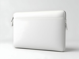 Sleek and minimalist mockup of a white laptop sleeve showcasing its design and providing a clean template for branding and product presentation with professional style