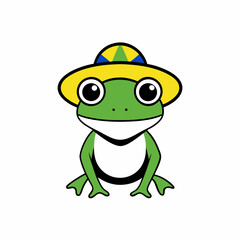 frog cartoon isolated on white