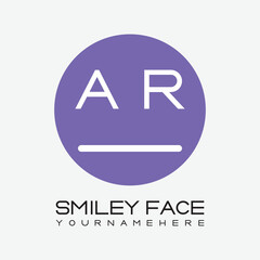 initial monogram for Smiley face logo with circle style design.