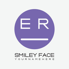 initial monogram for Smiley face logo with circle style design.