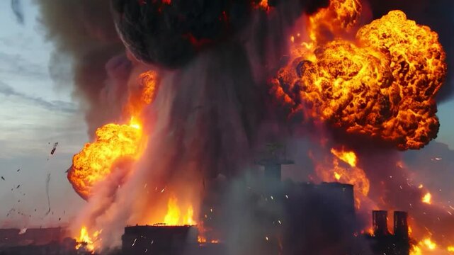 fire burning in the city