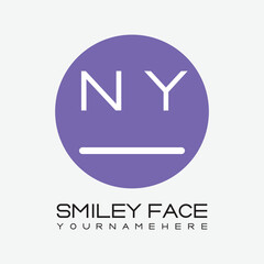 initial monogram for Smiley face logo with circle style design.