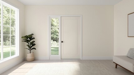 Obraz premium Empty, bright, modern entryway with natural light