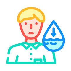 dehydration warning diarrhea color icon vector illustration