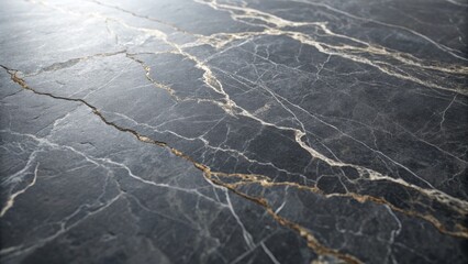 Dark Marble Texture High-Angle Close-Up, Cracked Surface, Gold Veins, Abstract Background, Stone Design Marble texture, gold veins