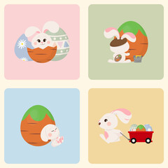 Set of Easter Bunnies