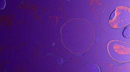 Abstract liquid swirls in deep purple and coral hues