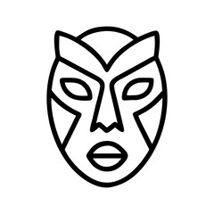 Tribal mask vector illustration african ethnic mask outline design traditional art