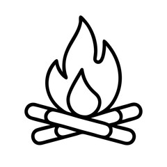 Campfire vector drawing illustration for outdoor camping fire flame design idea