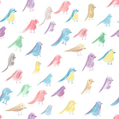 seamless pattern with colorful birds
