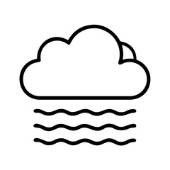 Foggy weather icon vector illustration of cloud and fog for weather forecast apps