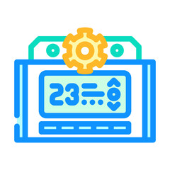 Fototapeta premium thermostat installation home maintenance color icon vector illustration