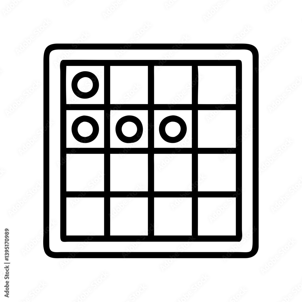 Poster checkers board game strategy outline vector design for web and print application