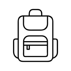 Backpack vector icon school bag rucksack knapsack travel pack line art design style