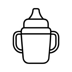 Baby sippy cup vector icon illustration for toddler drinking training equipment