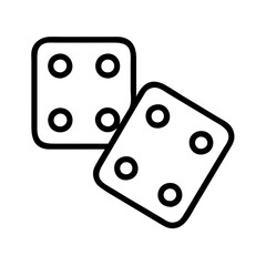 Vector illustration of dice icon for game design and gambling concept in outline