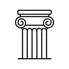Ionic column line art vector illustration of ancient greek architecture design
