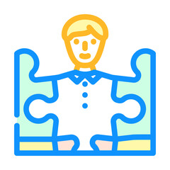 Fototapeta premium cultural fit interview job color icon vector illustration