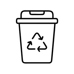 Recycle bin icon vector illustration symbol of environmental protection and reuse