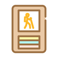 nordic walking trail color icon vector illustration
