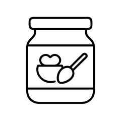 Baby food jar vector icon illustration, healthy nutrition for babies and toddlers