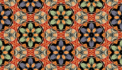 Beautiful mughal art all over pattern with beautiful colours for digital