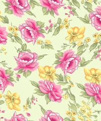 Beautiful mughal art all over pattern with beautiful colours for digital