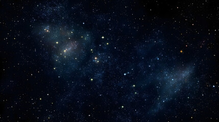 Fototapeta premium Night sky with stars sparkling on black background