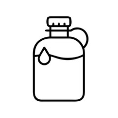 Water canteen vector illustration, camping flask outline icon, water bottle design