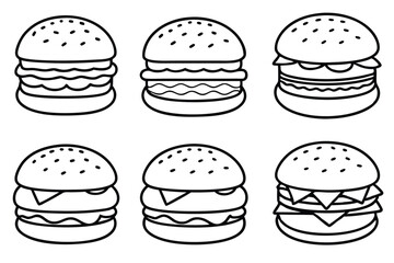 burger line art abstract representation in monochrome.