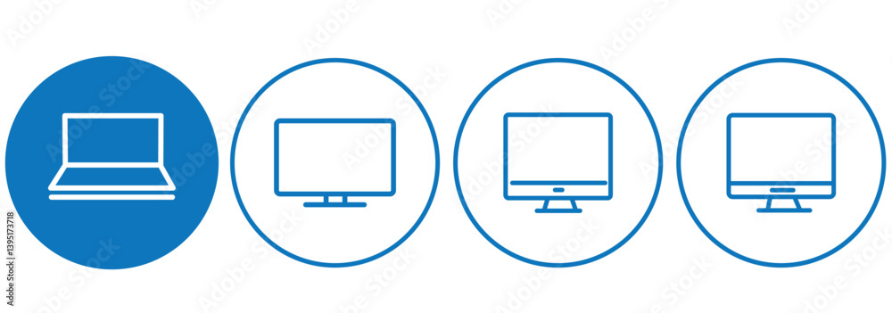 Fototapete Computer icon set vector. computer monitor sign and symbol