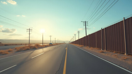 A detailed visual interpretation of US border policies emphasizing regulatory enforcement secure infrastructure and coordinated immigration management to enhance national safety in  Photo Stock  Conce