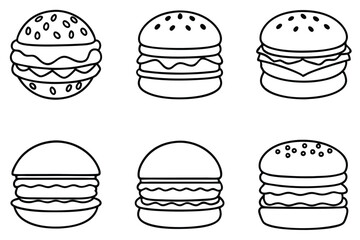 burger line art creative minimalistic food drawing.