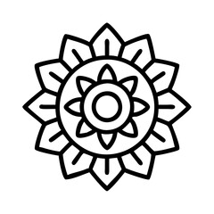 Mandala flower vector design element for coloring pages and graphic design projects
