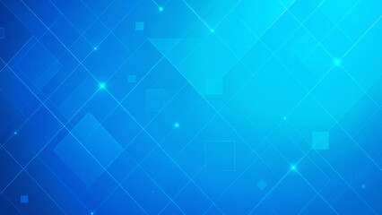 Futuristic Blue Abstract Grid Background with Glowing Lines and Geometric Shapes