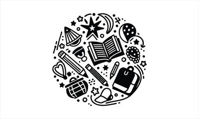 Obraz premium Creative Learning Doodle Elements
