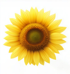 Fototapeta premium Sunflower Head – Clean Top-Down Floral Illustration